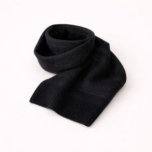 Puma Classic Black Knit Scarf Gold Metallic Thread OS | NWOT